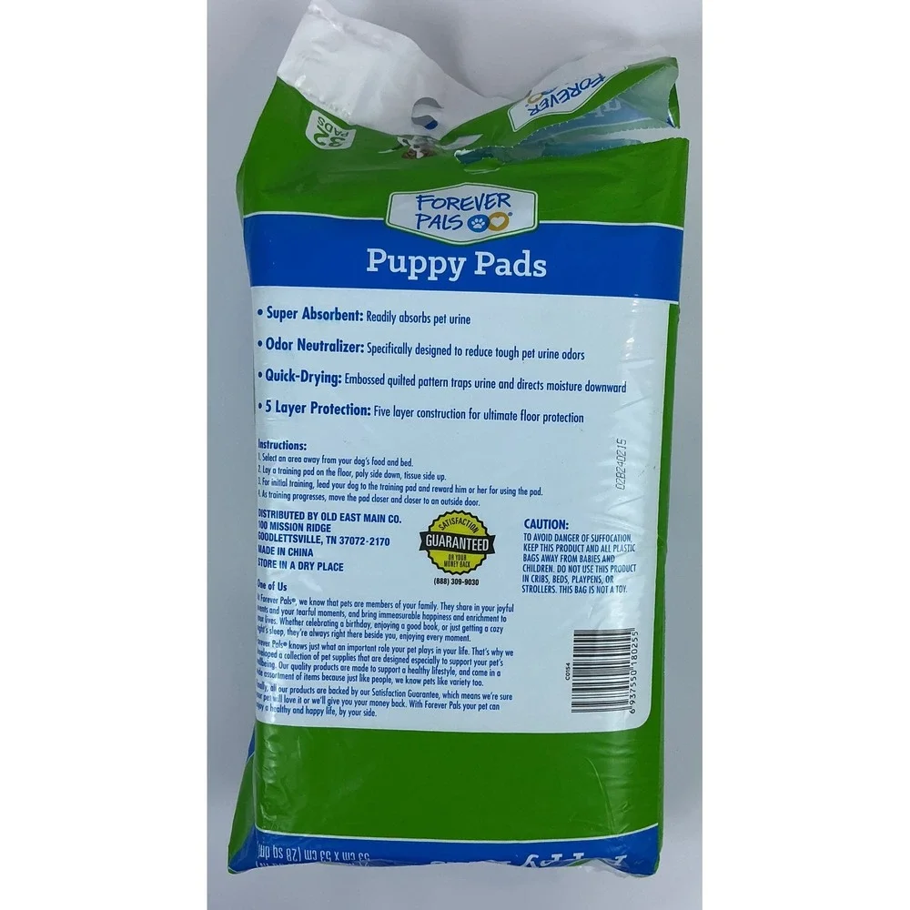 Forever Pals Puppy Dog Canine Pads 32 Count Super Absorbent Quick Drying 5 Layer